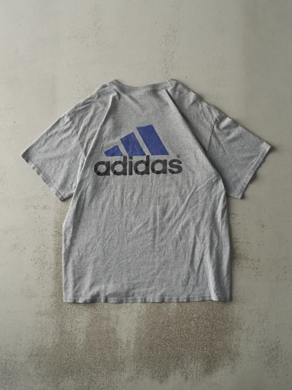 Vintage Y2K Grey Embroidered Adidas Tee (L) sold by Rebalance Vintage