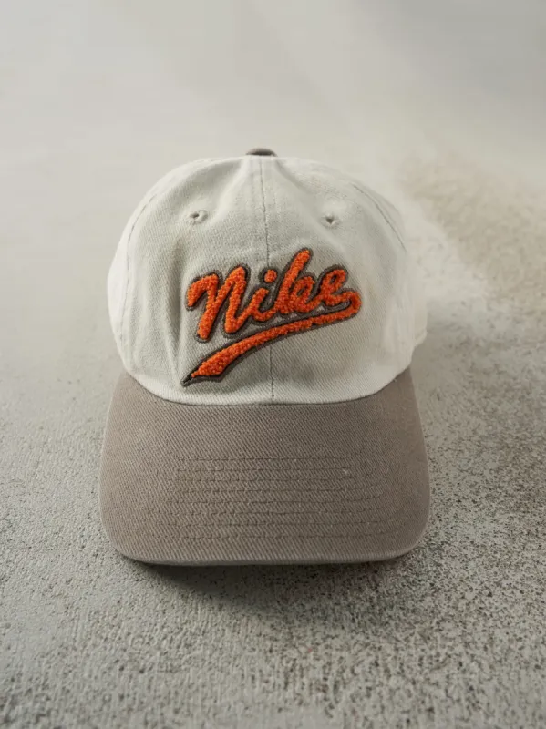 Vintage 90s Beige, Grey & Orange Nike Strap Back sold by Rebalance Vintage