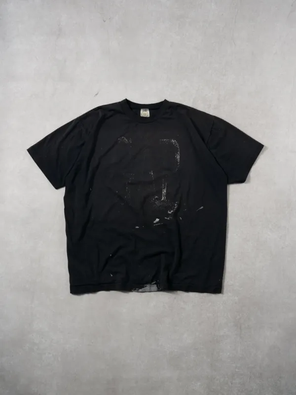 Vintage 80s Sunfaded Black Gap Bootleg Single Stitched Tee (L) sold by Rebalance Vintage