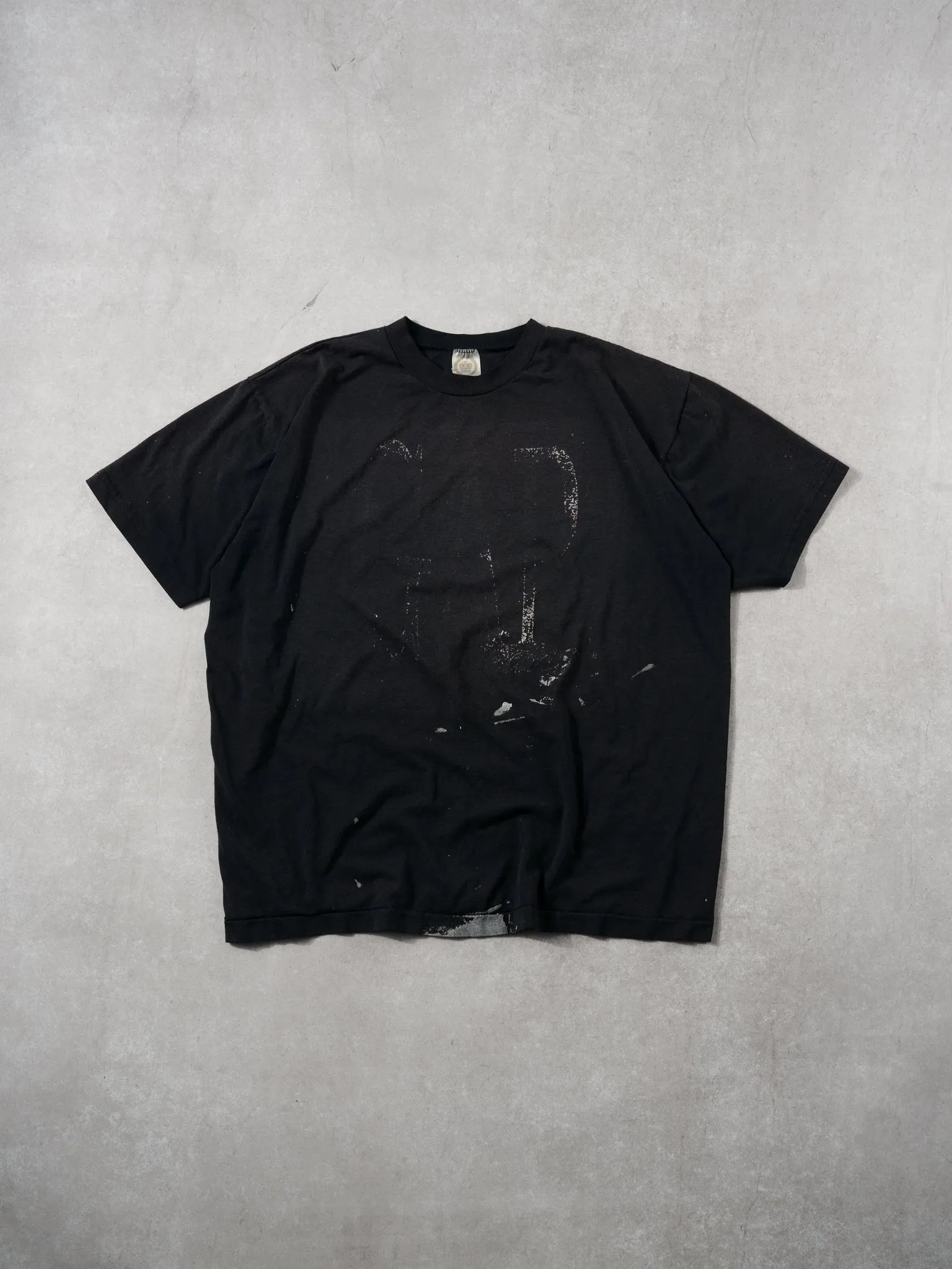Vintage 80s Sunfaded Black Gap Bootleg Single Stitched Tee (L) sold by Rebalance Vintage