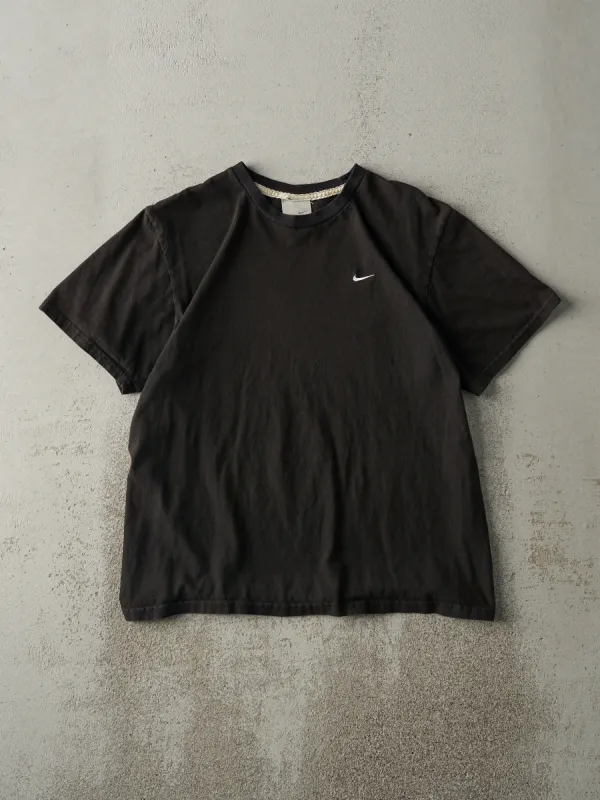 Vintage Y2K Black Nike Swoosh Embroidered Tee (M) sold by Rebalance Vintage