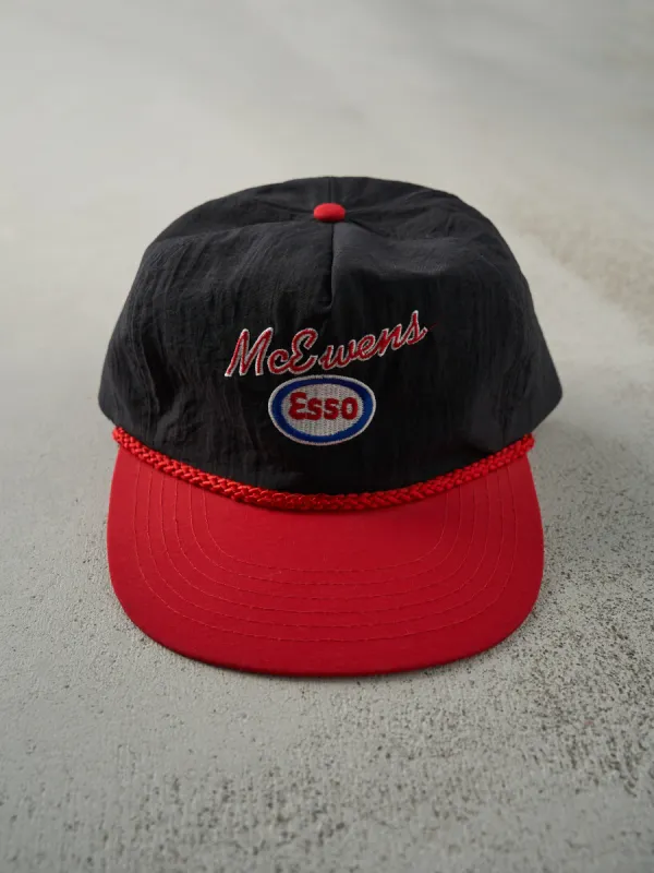 Vintage 90s Black & Red McEwens Esso Embroidered Snapback Hat sold by Rebalance Vintage