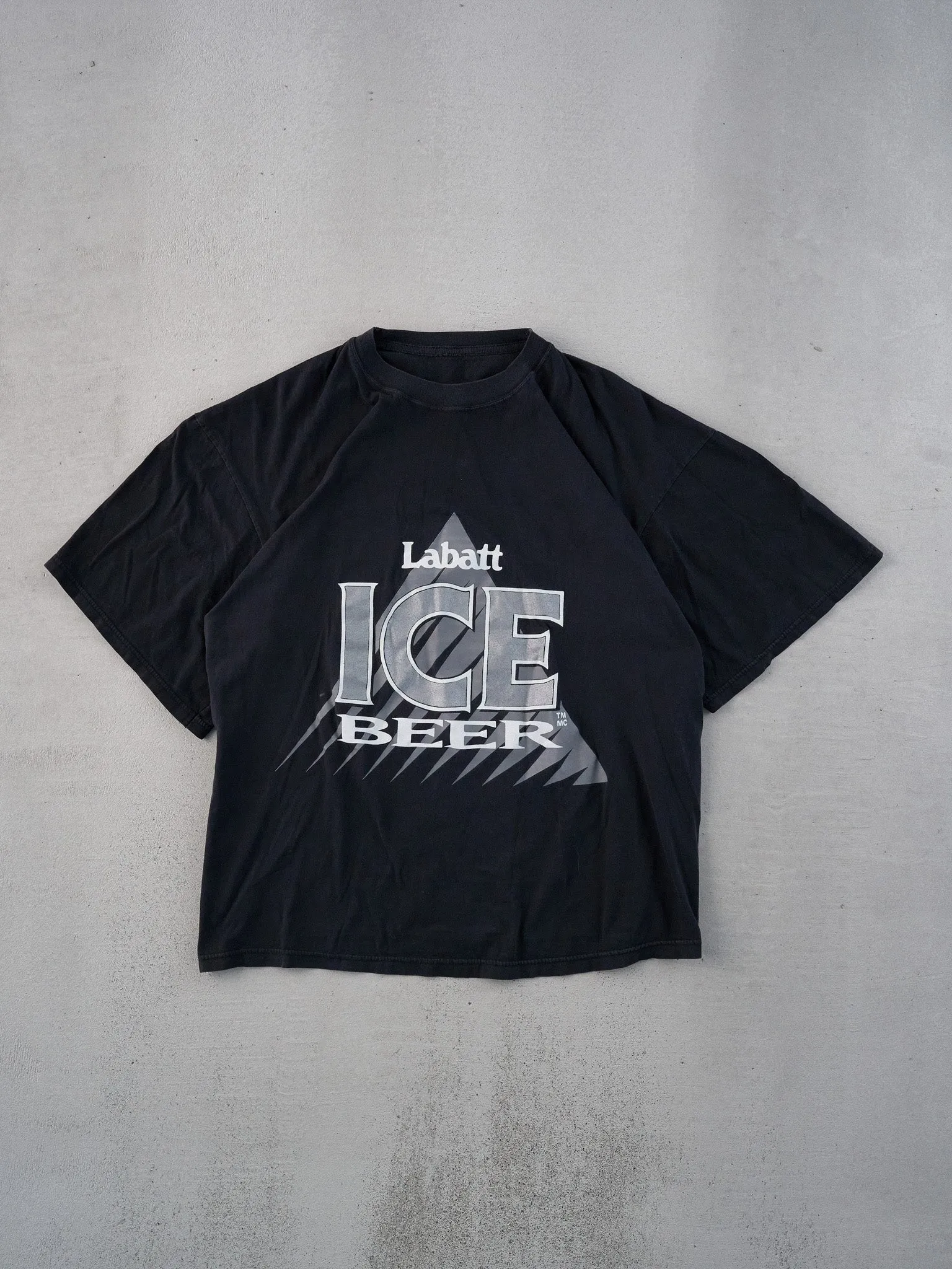 Vintage 90s Black Labatt Ice Beer Graphic Boxy Tee (M) sold by Rebalance Vintage