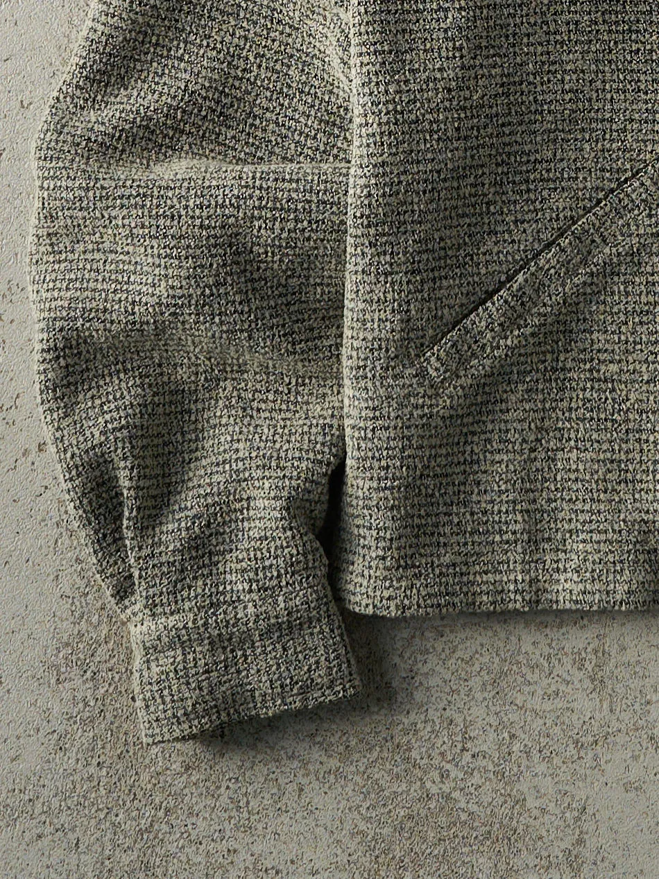 Vintage 90s Green & Beige Rayon Collared Jacket (XS/S) sold by Rebalance Vintage product image thumbnail 3