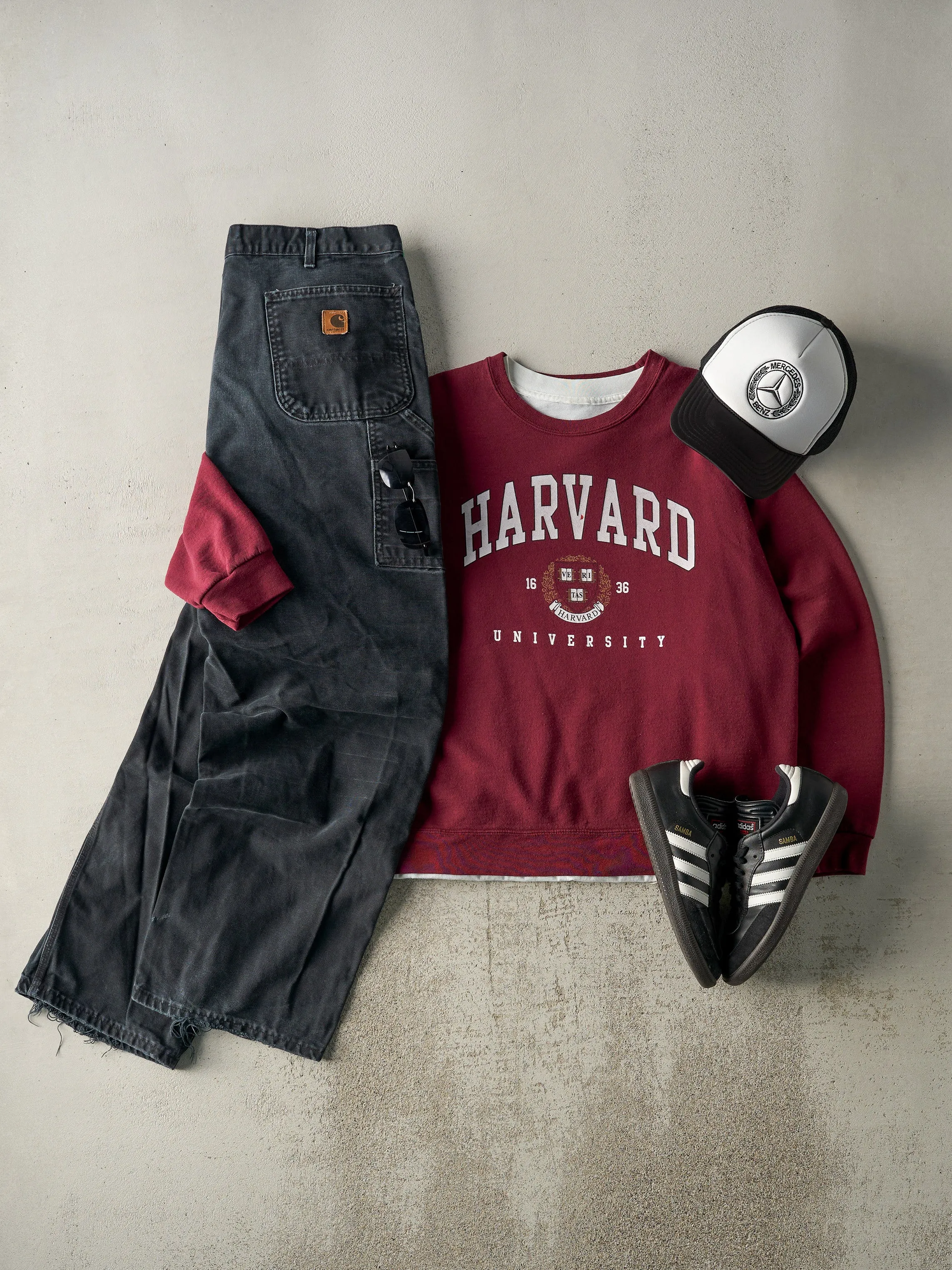 Vintage Y2K Burgundy Harvard University Crewneck (L) sold by Rebalance Vintage product image thumbnail 2