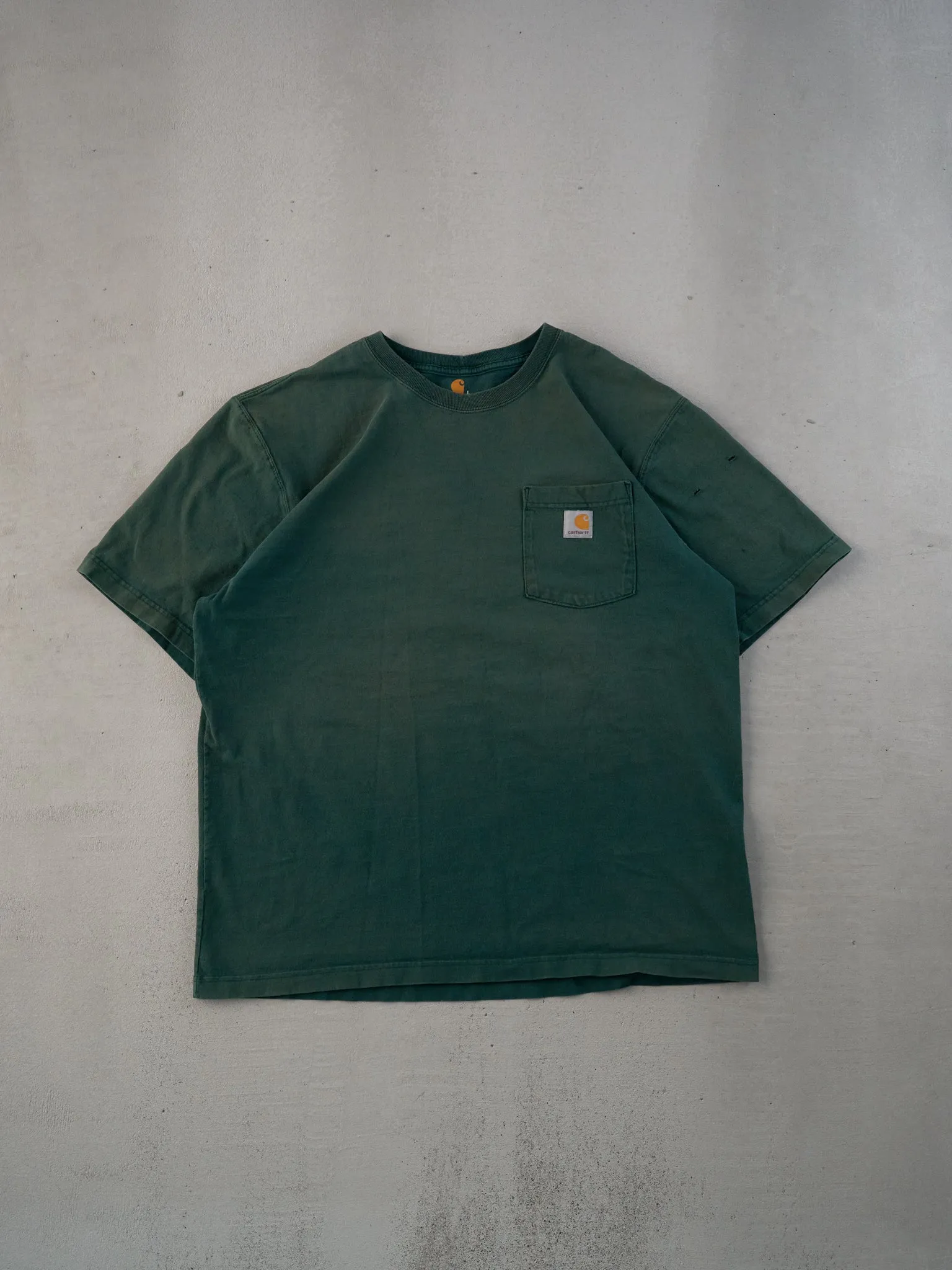 Vintage Y2k Washed Green Carhartt Blank Pocket Tee (L) sold by Rebalance Vintage