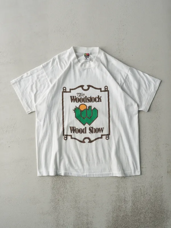 Vintage 90s White Woodstock Wood Show Single Stitch Tee (M) sold by Rebalance Vintage