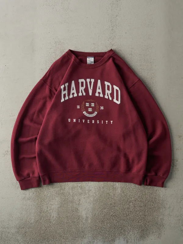 Vintage Y2K Burgundy Harvard University Crewneck (L) sold by Rebalance Vintage
