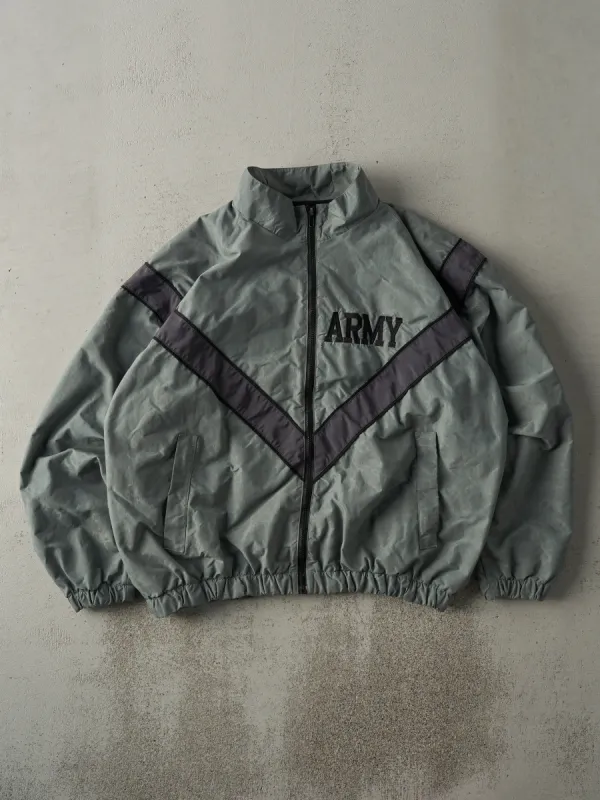 Vintage 90s Grey Army Reflective Camo Windbreaker Jacket (L) sold by Rebalance Vintage
