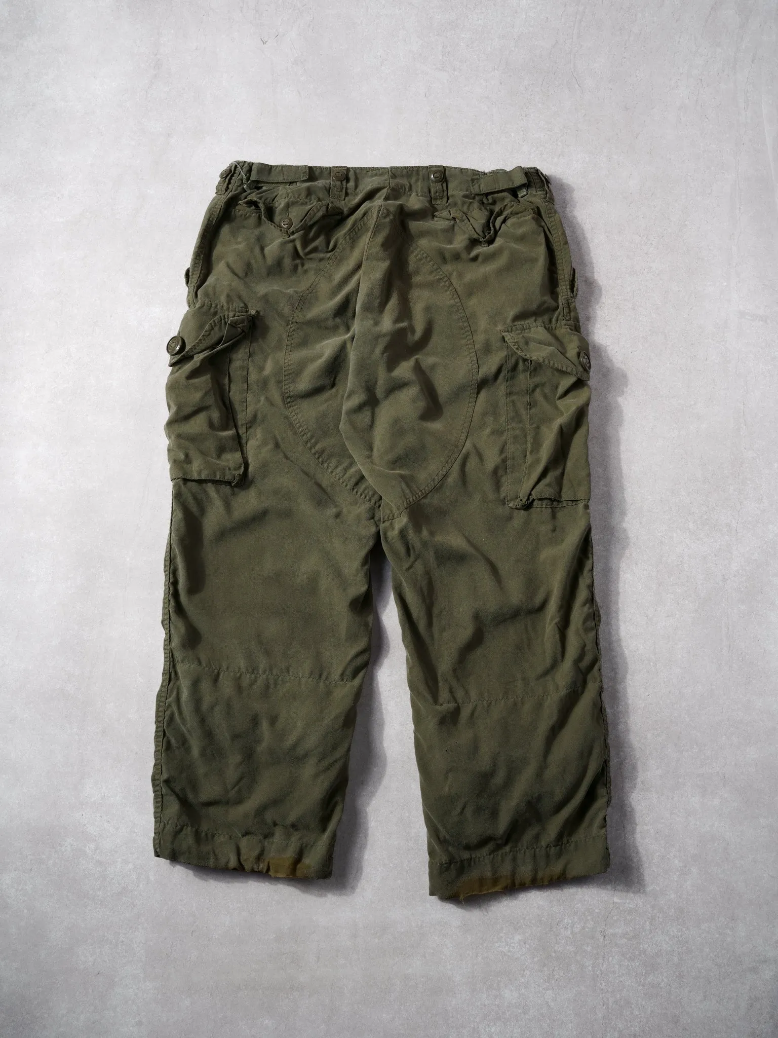 Vintage 90s Green Army Parachute Cargo Pants (35x39x29) sold by Rebalance Vintage product image thumbnail 2