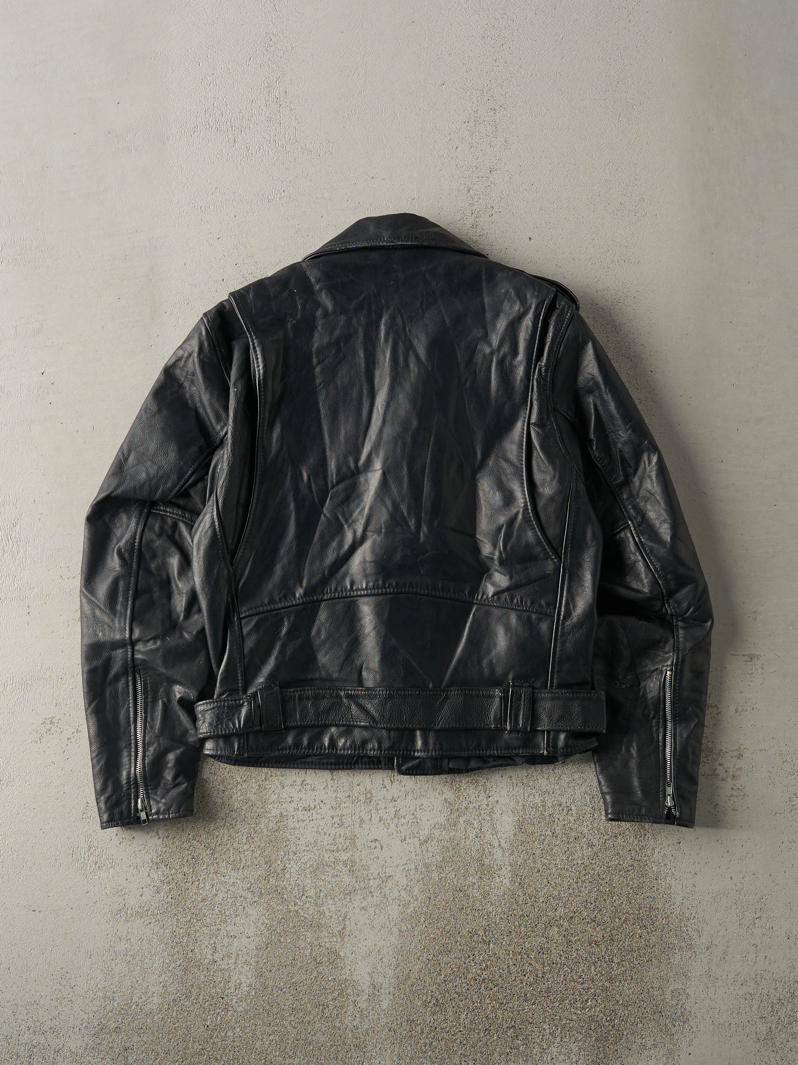 Vintage 80s Black Open Road Collection Leather Biker Jacket (S) sold by Rebalance Vintage product image thumbnail 2