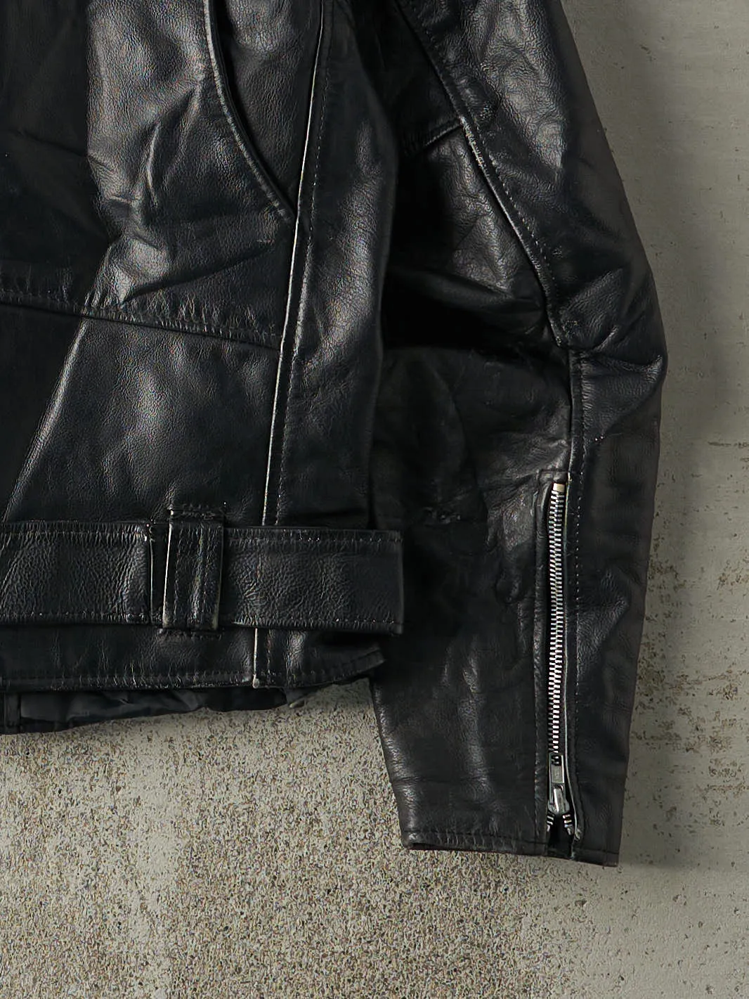 Vintage 80s Black Open Road Collection Leather Biker Jacket (S) sold by Rebalance Vintage product image thumbnail 4