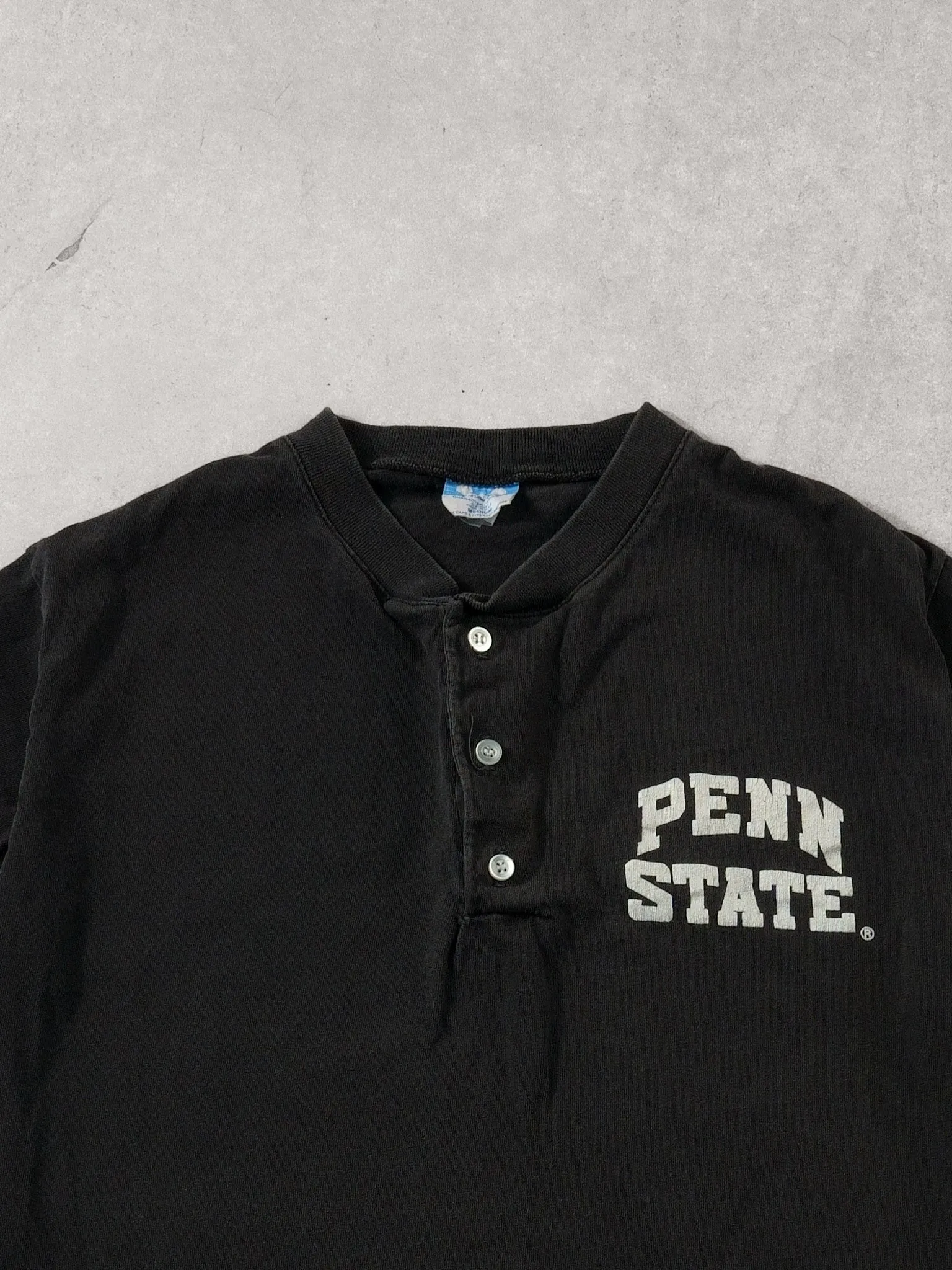 Vintage 90s Sunfaded Black Penn State Disney Button Up Tee (S) sold by Rebalance Vintage product image thumbnail 2