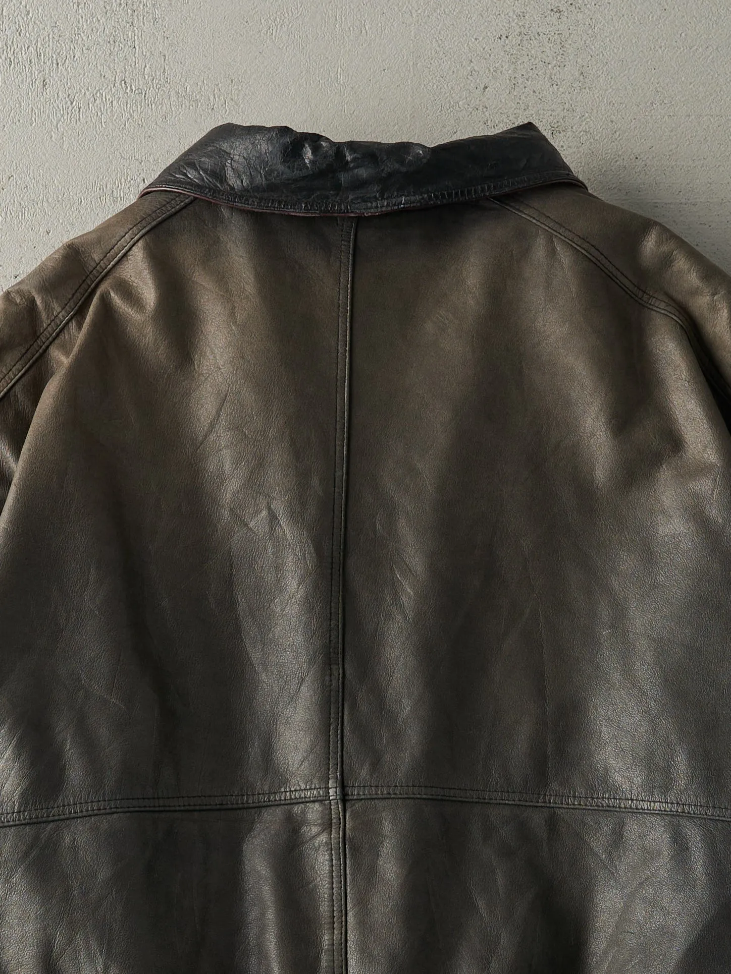 Vintage 90s Sun Faded Black Leather Jacket (XL/XXL) sold by Rebalance Vintage product image thumbnail 5