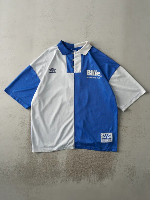 Vintage 90s Blue & White Umbro Labatt Blue Soccer Jersey (XL) sold by Rebalance Vintage