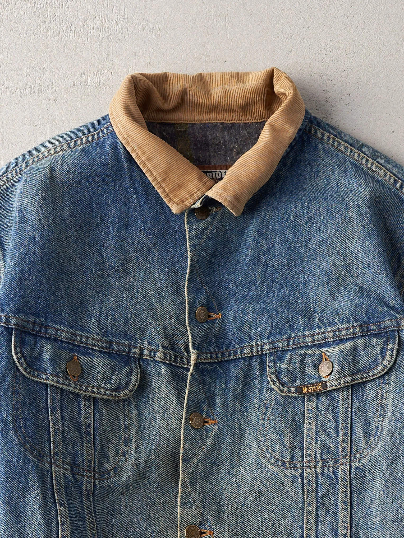 Vintage 90s Mid Wash Storm Rider Mustang Blanket Lined Denim Jacket (L/XL) sold by Rebalance Vintage product image thumbnail 2