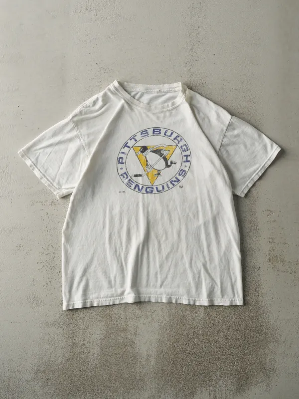Vintage Y2K White Pittsburgh Penguins NHL Tee (M) sold by Rebalance Vintage