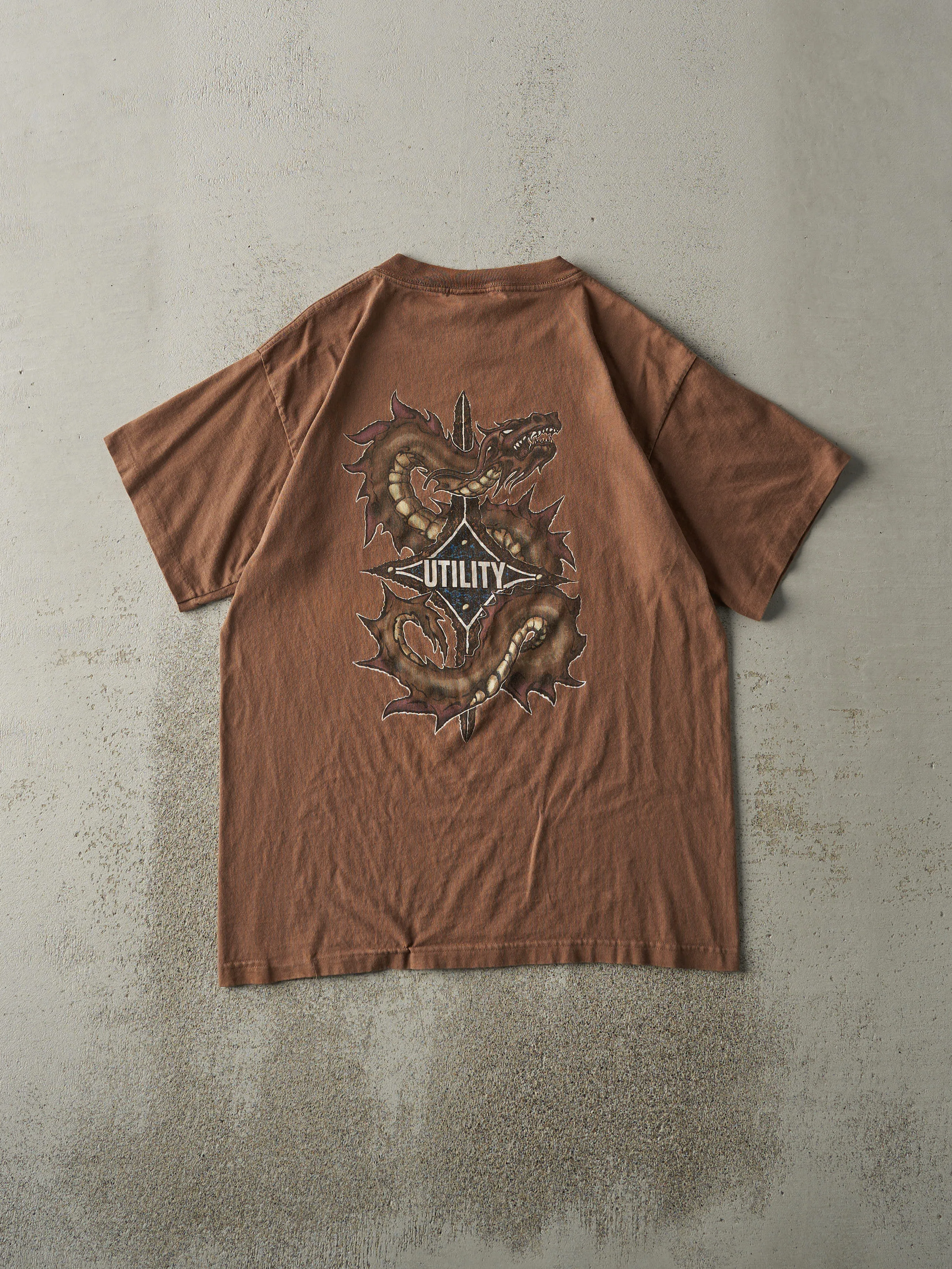 Vintage Y2K Brown Utility Brand Tee (M) sold by Rebalance Vintage