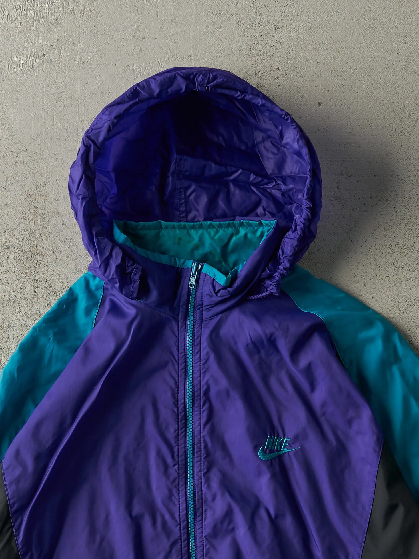 Vintage 80s Teal, Purple & Black Nike Windbreaker Jacket (M) sold by Rebalance Vintage product image thumbnail 3