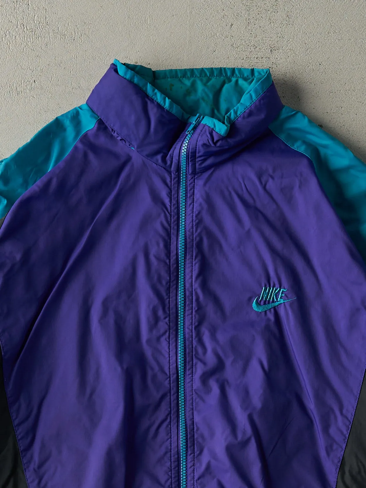 Vintage 80s Teal, Purple & Black Nike Windbreaker Jacket (M) sold by Rebalance Vintage product image thumbnail 4
