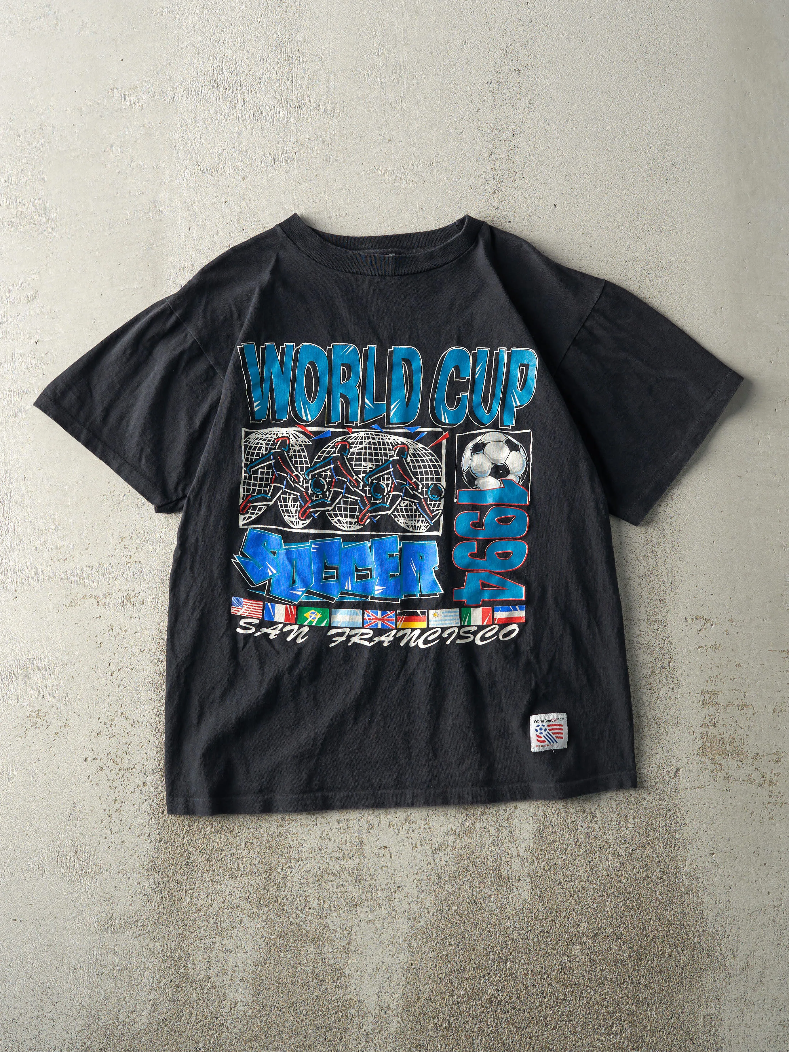 Vintage 94' Black World Cup Soccer Single Stitch Tee (M) sold by Rebalance Vintage