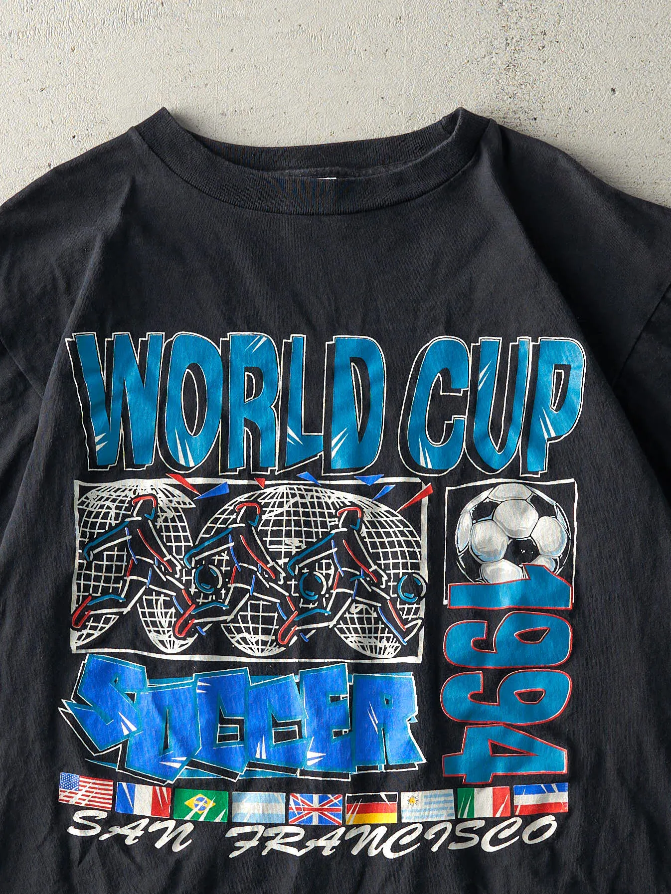 Vintage 94' Black World Cup Soccer Single Stitch Tee (M) sold by Rebalance Vintage product image thumbnail 2