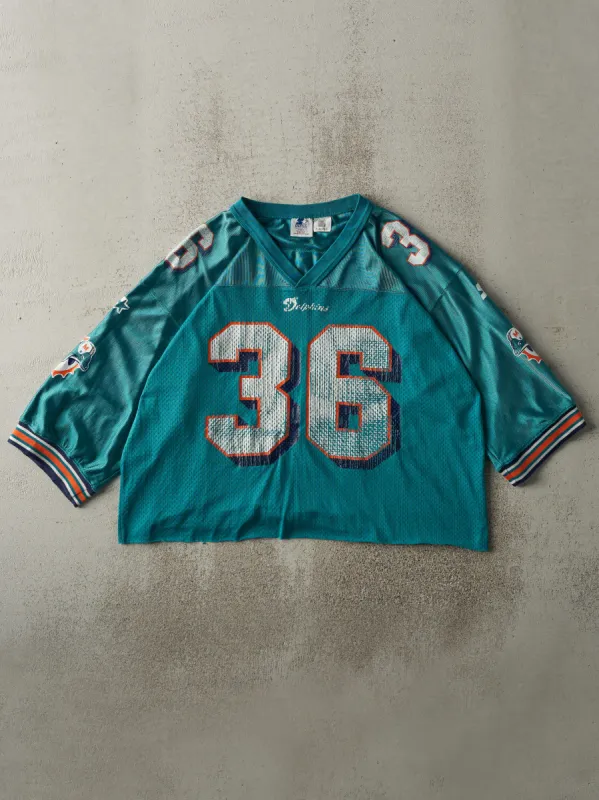 Vintage 95' Teal Miami Dolphins #36 Stanley Pritchett Cropped Jersey (M/L) sold by Rebalance Vintage