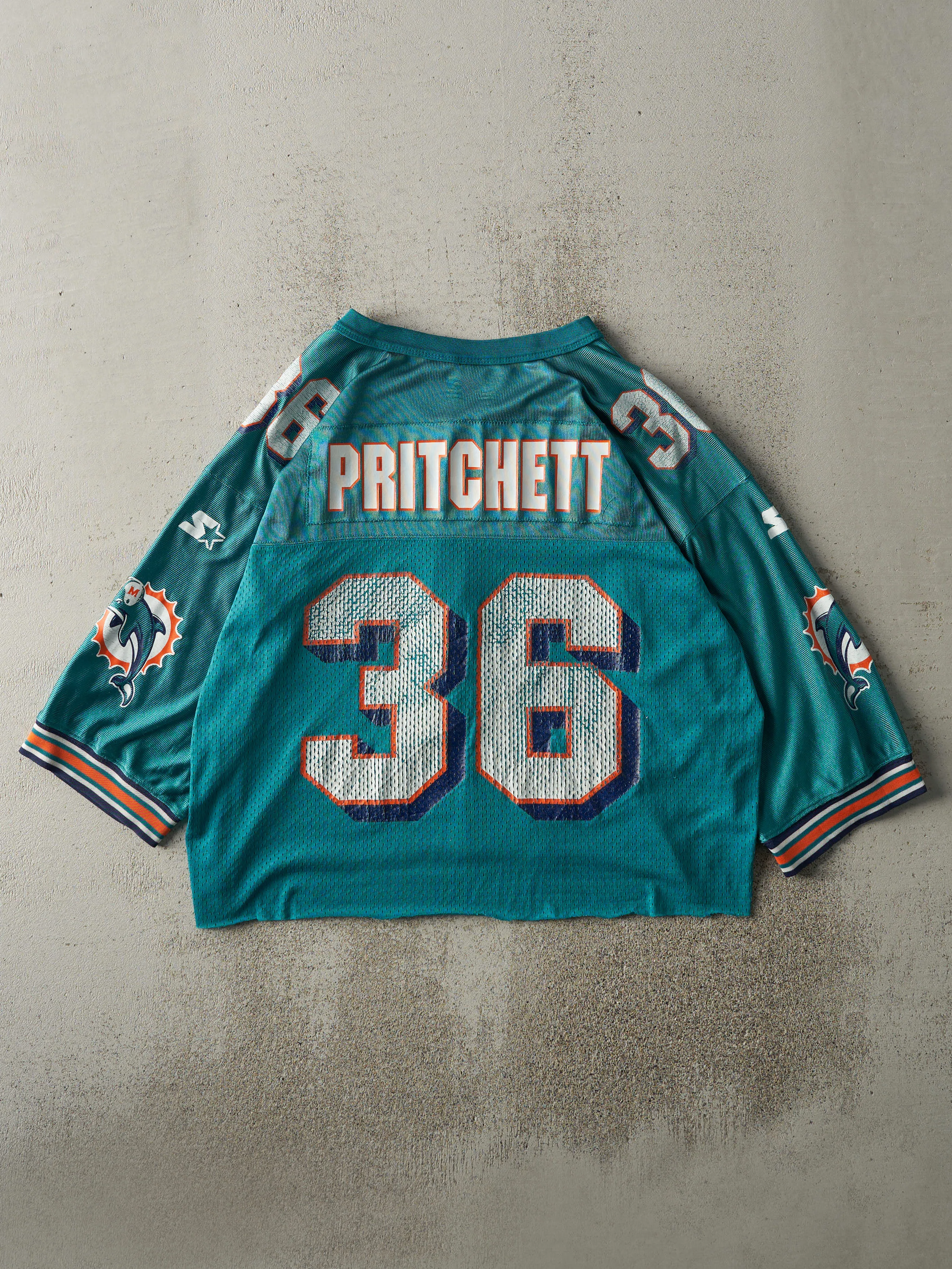 Vintage 95' Teal Miami Dolphins #36 Stanley Pritchett Cropped Jersey (M/L) sold by Rebalance Vintage product image thumbnail 2