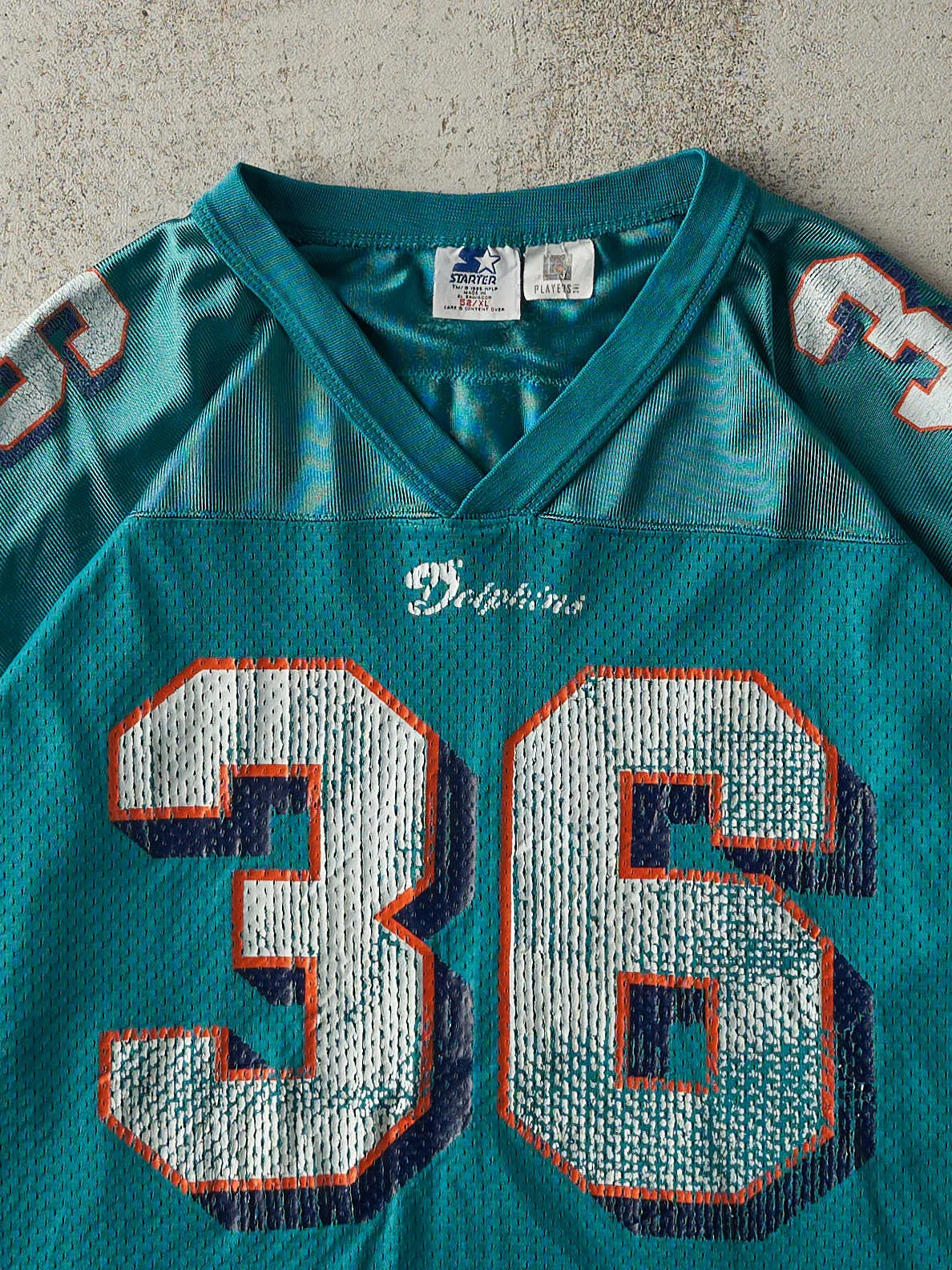 Vintage 95' Teal Miami Dolphins #36 Stanley Pritchett Cropped Jersey (M/L) sold by Rebalance Vintage product image thumbnail 3