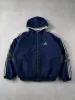 Vintage 90s Navy Blue Adidas Hooded Windbreaker (L) sold by Rebalance Vintage