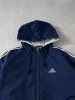 Vintage 90s Navy Blue Adidas Hooded Windbreaker (L) sold by Rebalance Vintage