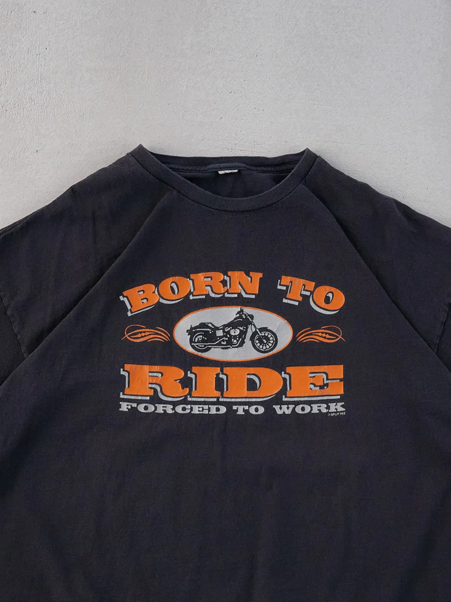 Vintage 90s Black and Orange "Born to Ride" Biker Graphic Tee (L) sold by Rebalance Vintage product image thumbnail 2
