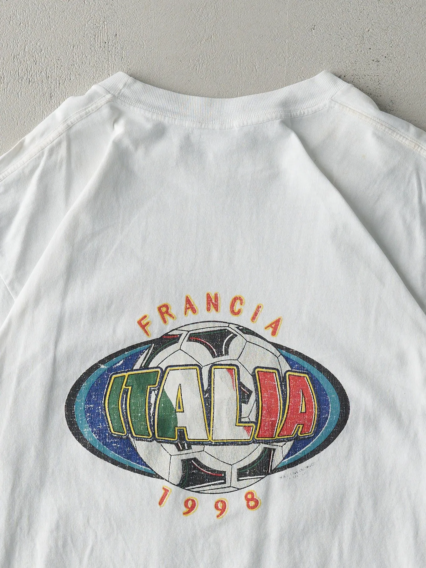 Vintage 98' White Italy Soccer Tee (M) sold by Rebalance Vintage product image thumbnail 4