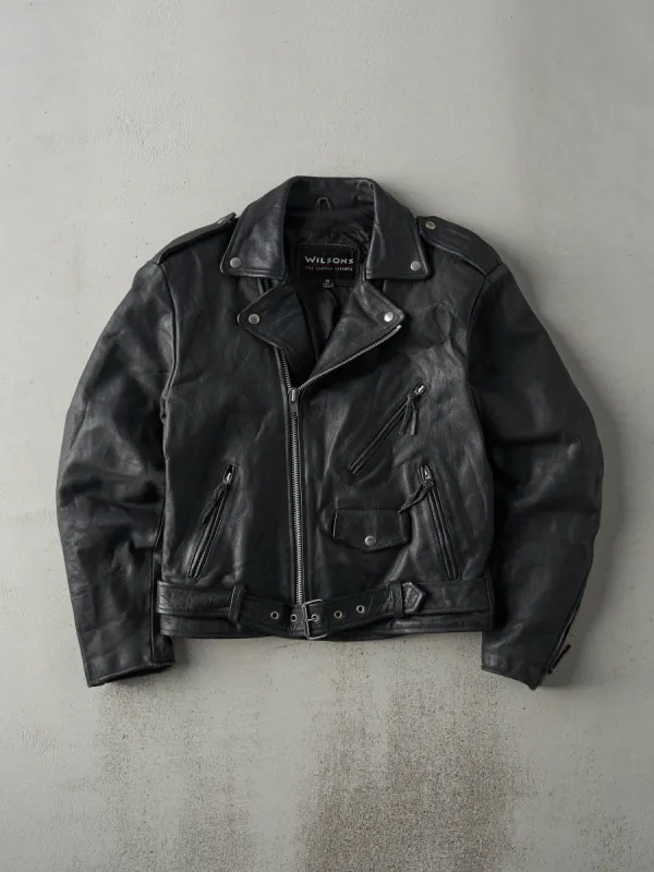 Vintage 90s Black Wilsons Leather Biker Jacket (S/M) sold by Rebalance Vintage