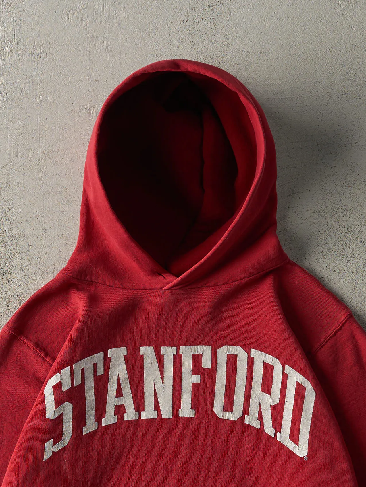 Vintage 90s Red Stanford University Russell Athletic Hoodie (XS/S) sold by Rebalance Vintage product image thumbnail 2