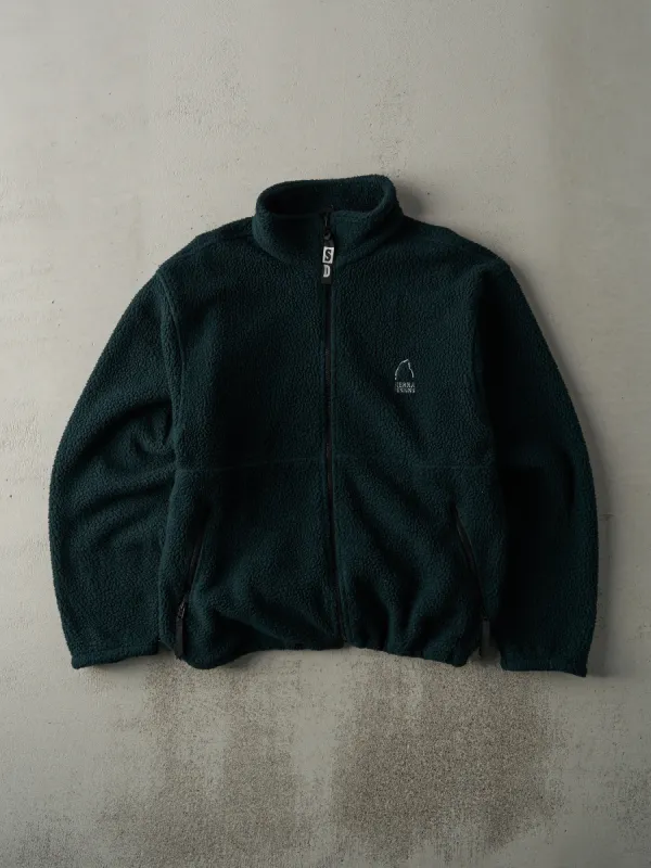 Vintage 90s Forest Green Sherpa Deep Pile Fleece Zip Up (L) sold by Rebalance Vintage