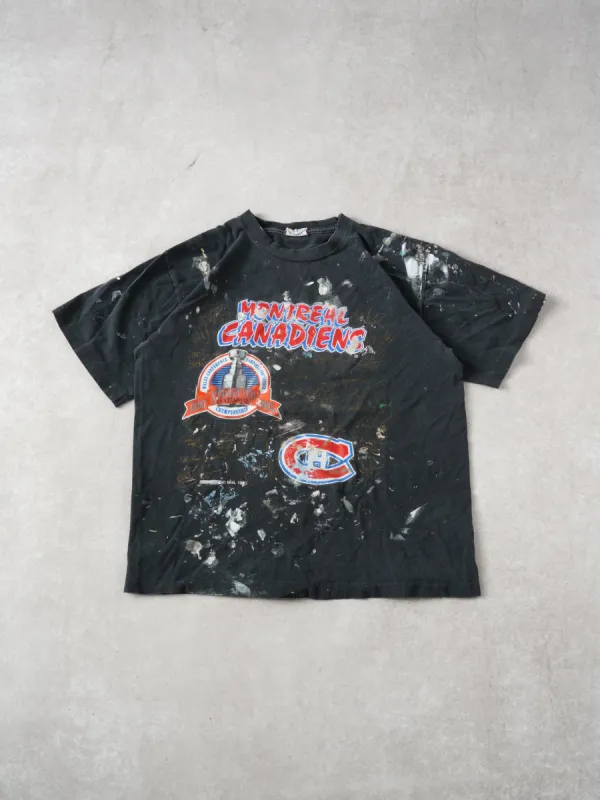 Vintage 93' Dark Grey Montreal Canadiens Graphic Tee (S) sold by Rebalance Vintage