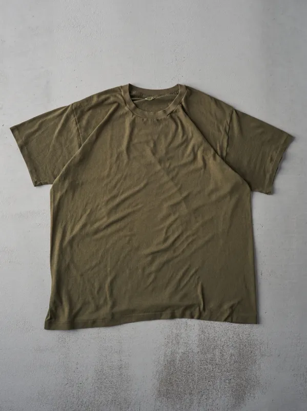 Vintage 80s Army Green Military Blank Single Stitch Tee (L) made by Rebalance Vintage