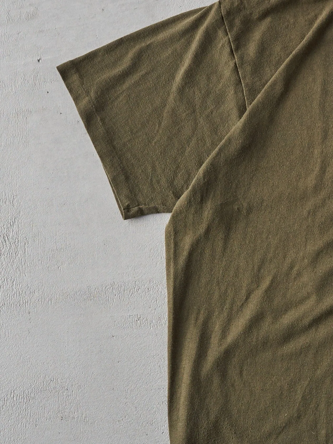 Vintage 80s Army Green Military Blank Single Stitch Tee (L) sold by Rebalance Vintage product image thumbnail 3