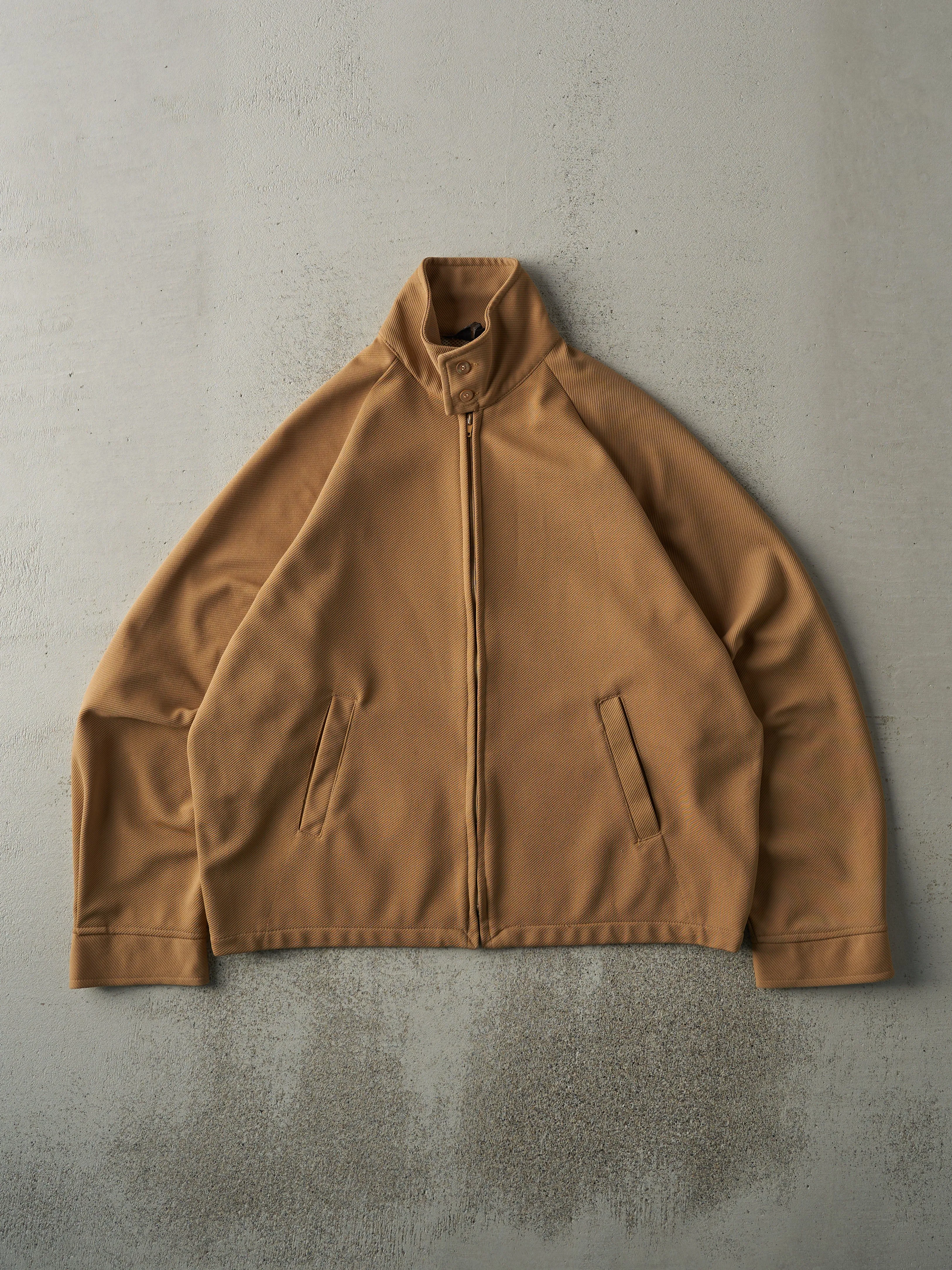 Vintage 70s Camel Textured Light Weight Harrington Jacket (M) sold by Rebalance Vintage