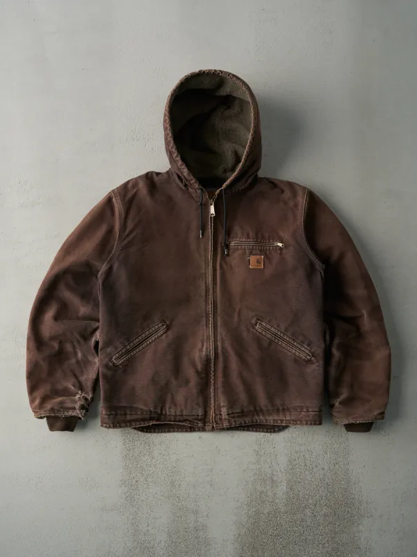Vintage Y2K Brown Carhartt Sherpa Lined Hooded Boxy Jacket (L) sold by Rebalance Vintage