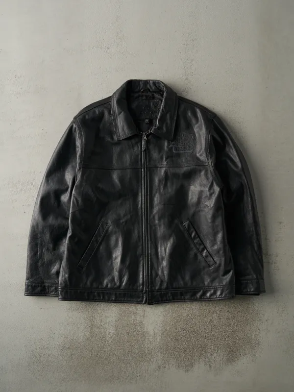 Vintage Y2K Black Stormtech Embroidered Logo Leather Jacket (XL) sold by Rebalance Vintage