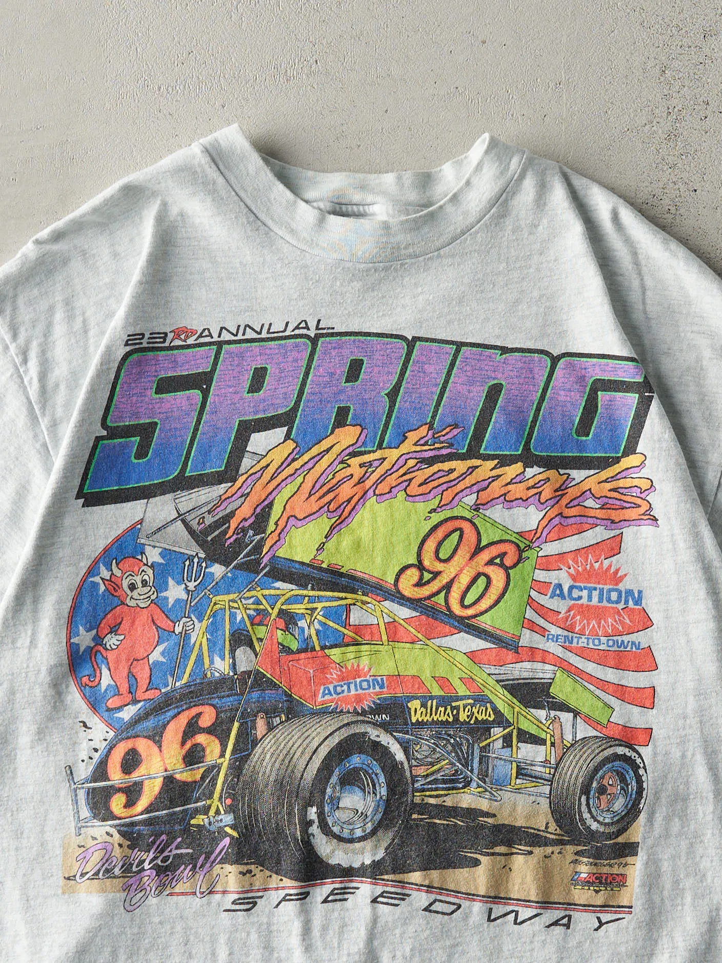 Vintage 96' Heather Grey Spring Nationals Racing Single Stitch Tee (M) sold by Rebalance Vintage product image thumbnail 3