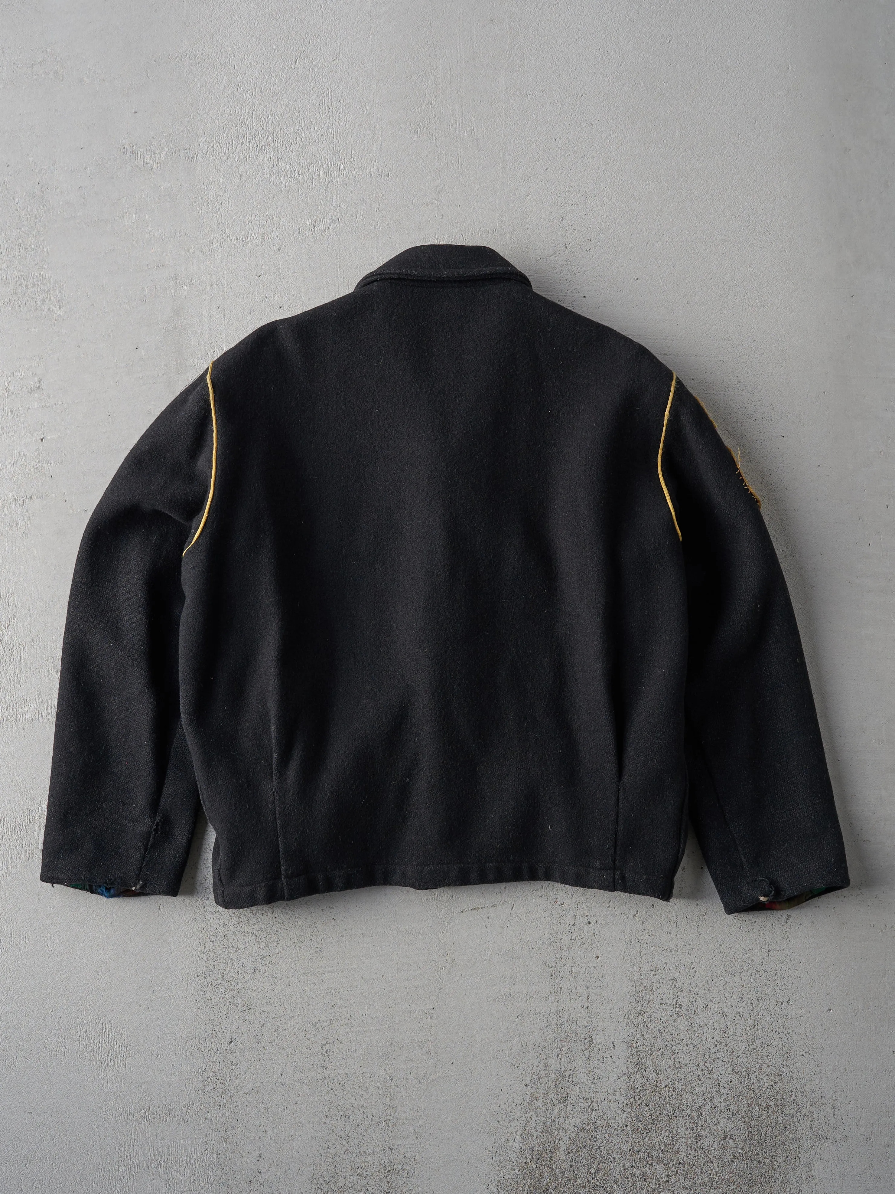 Vintage 70s Black BUMBACO'S Sports Center Patchwork Wool Jacket (S/M) sold by Rebalance Vintage product image thumbnail 4