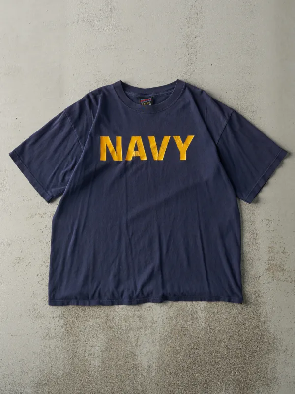 Vintage 90s Navy Blue US Navy Tee (M) made by Rebalance Vintage