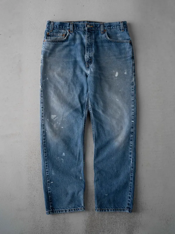 Vintage 90s Blue 505 Paint Splattered Denim Pants (34 x 28) sold by Rebalance Vintage