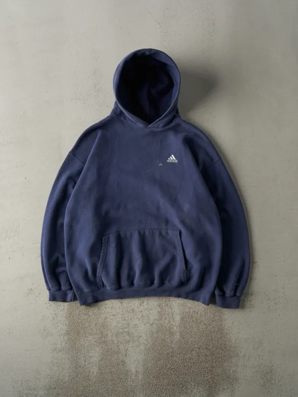 Vintage 90s Navy Blue Adidas Embroidered Logo Hoodie (L) sold by Rebalance Vintage