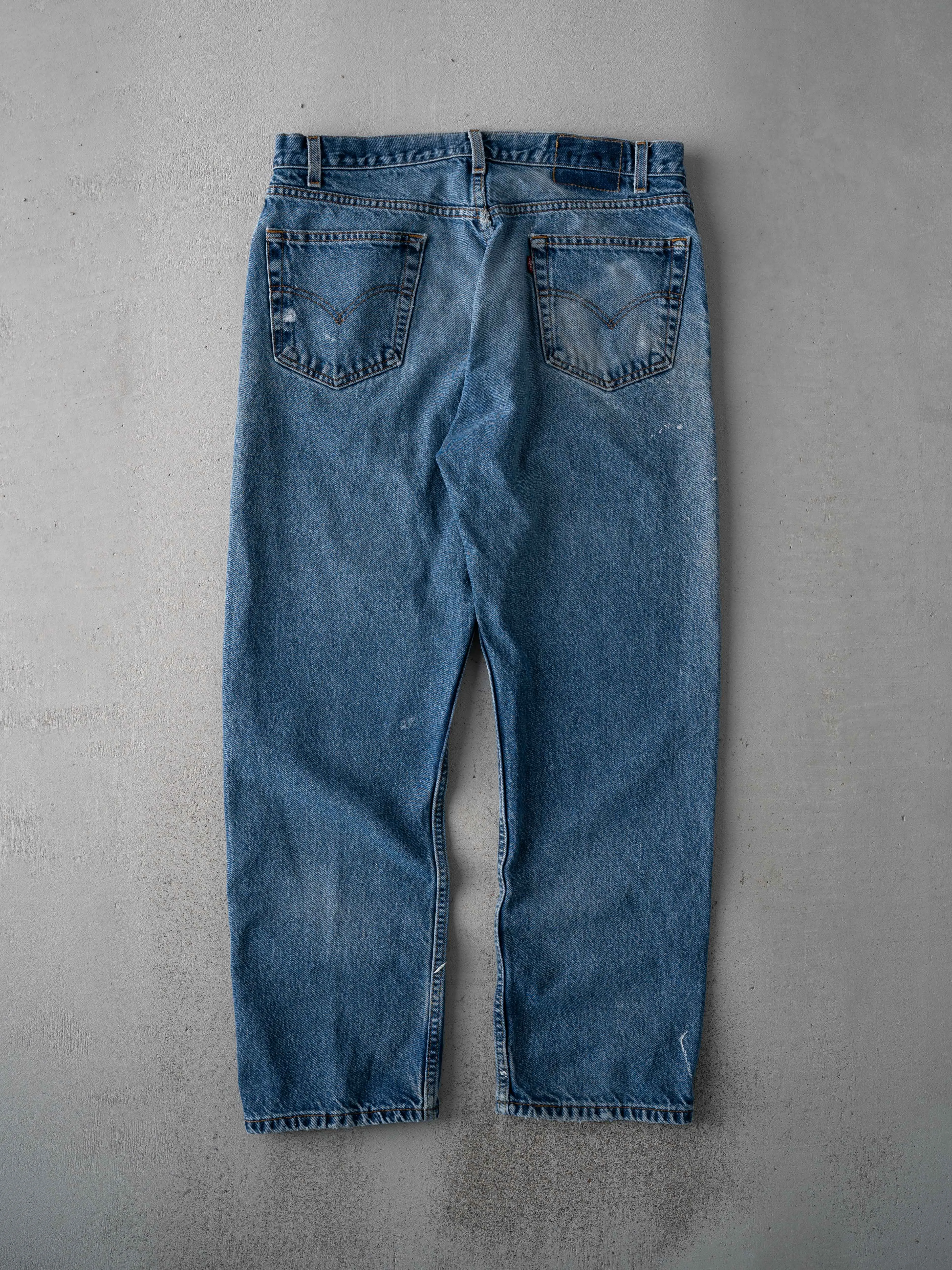 Vintage 90s Blue 505 Paint Splattered Denim Pants (34 x 28) sold by Rebalance Vintage product image thumbnail 2