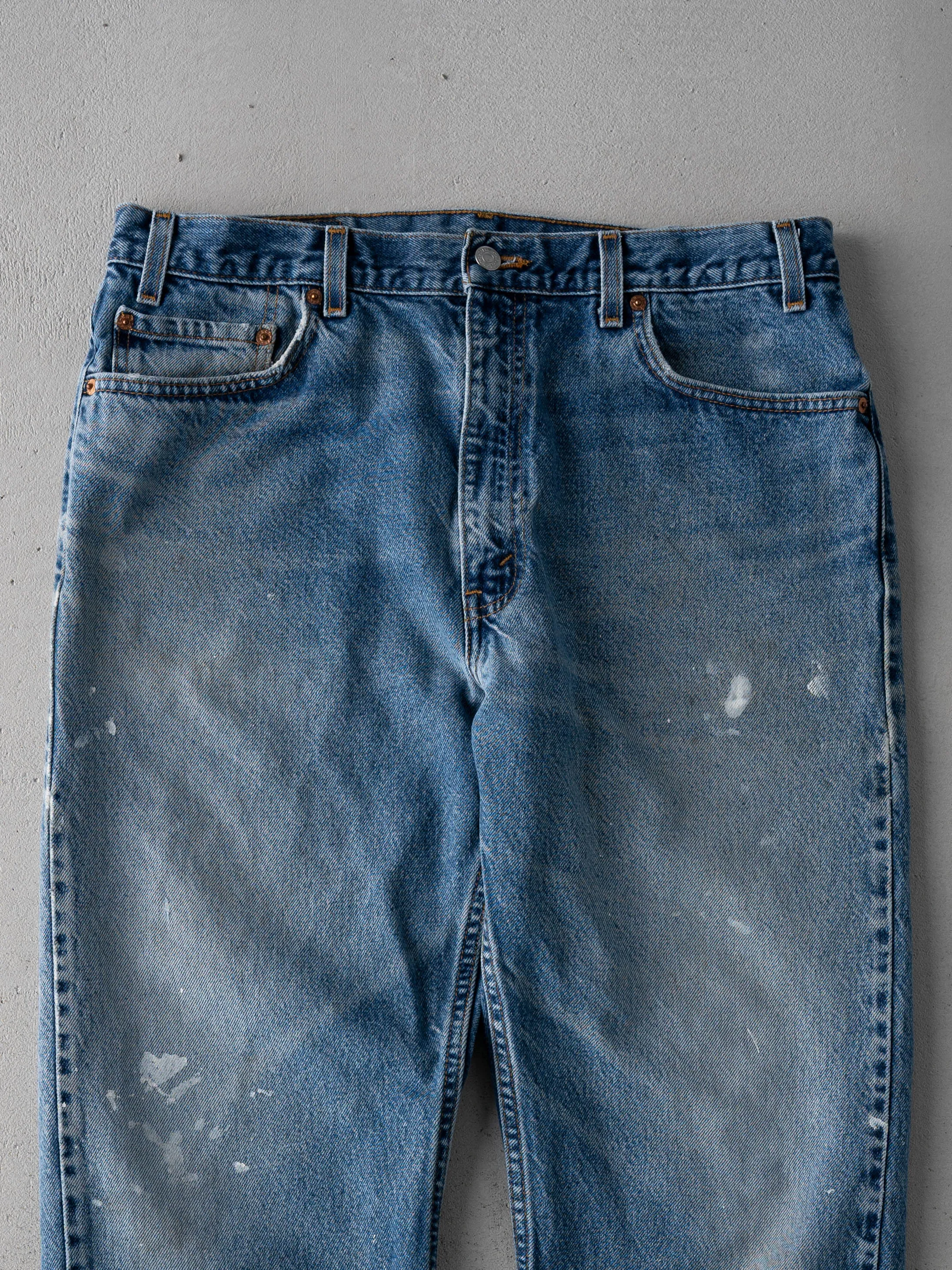 Vintage 90s Blue 505 Paint Splattered Denim Pants (34 x 28) sold by Rebalance Vintage product image thumbnail 3