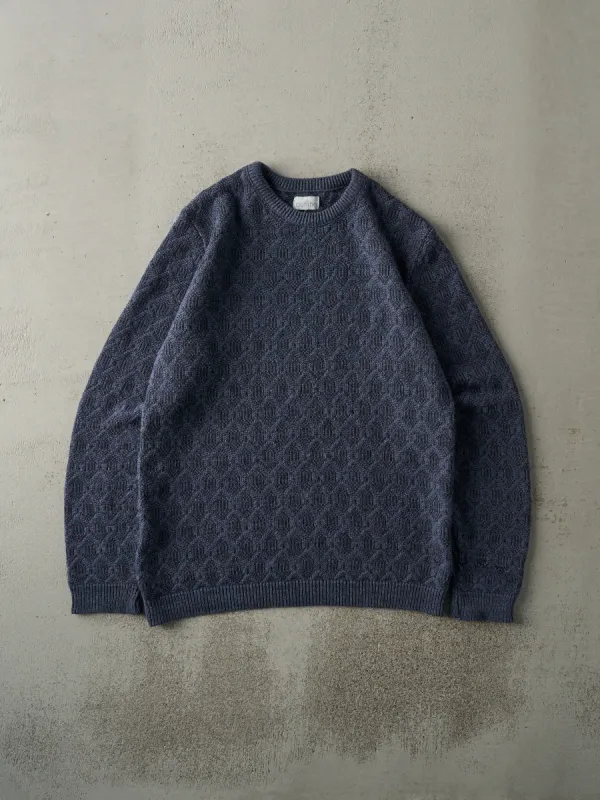 Vintage 90s Navy Blue Chunky Pattern Knit (M) sold by Rebalance Vintage
